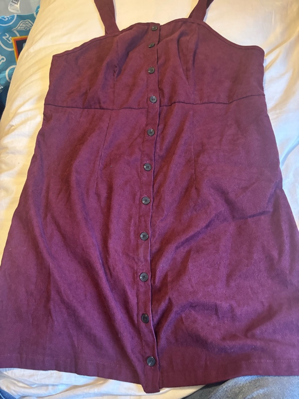 Maroon Button-Front Women's dress